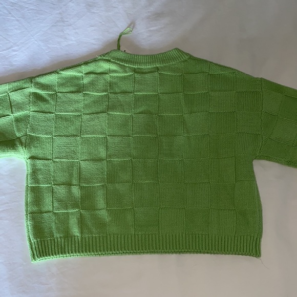 Checkered Knit Textured Sweater - Picture 4 of 4